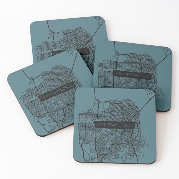 Item preview, San Francisco Street Map Black and Blue designed and sold by HelloGentry.