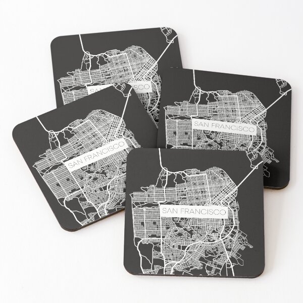 Item preview, San Francisco Street Map White and White designed and sold by HelloGentry.