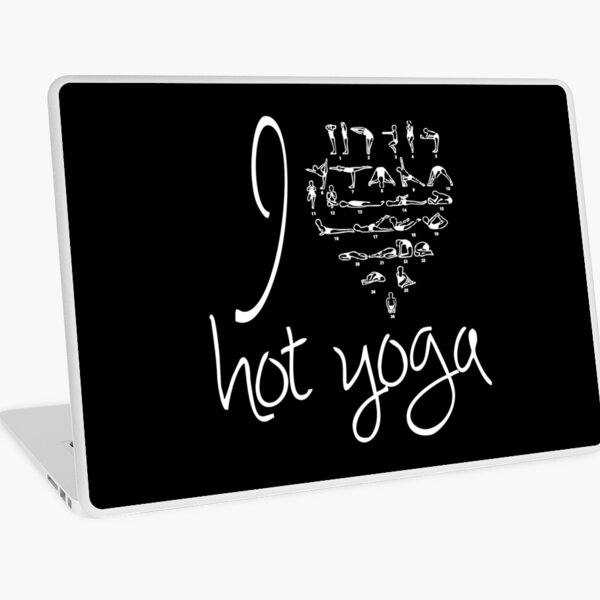 I love Hot Yoga (Love Heart with Bikram Postures) (White/White