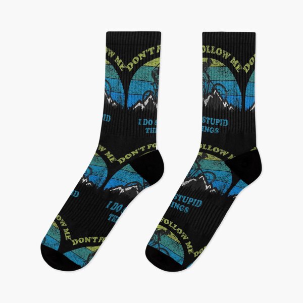 Item preview, Don't Follow Me I Do Stupid Things Mountain Biking Funny MTB designed and sold by fourstripes.