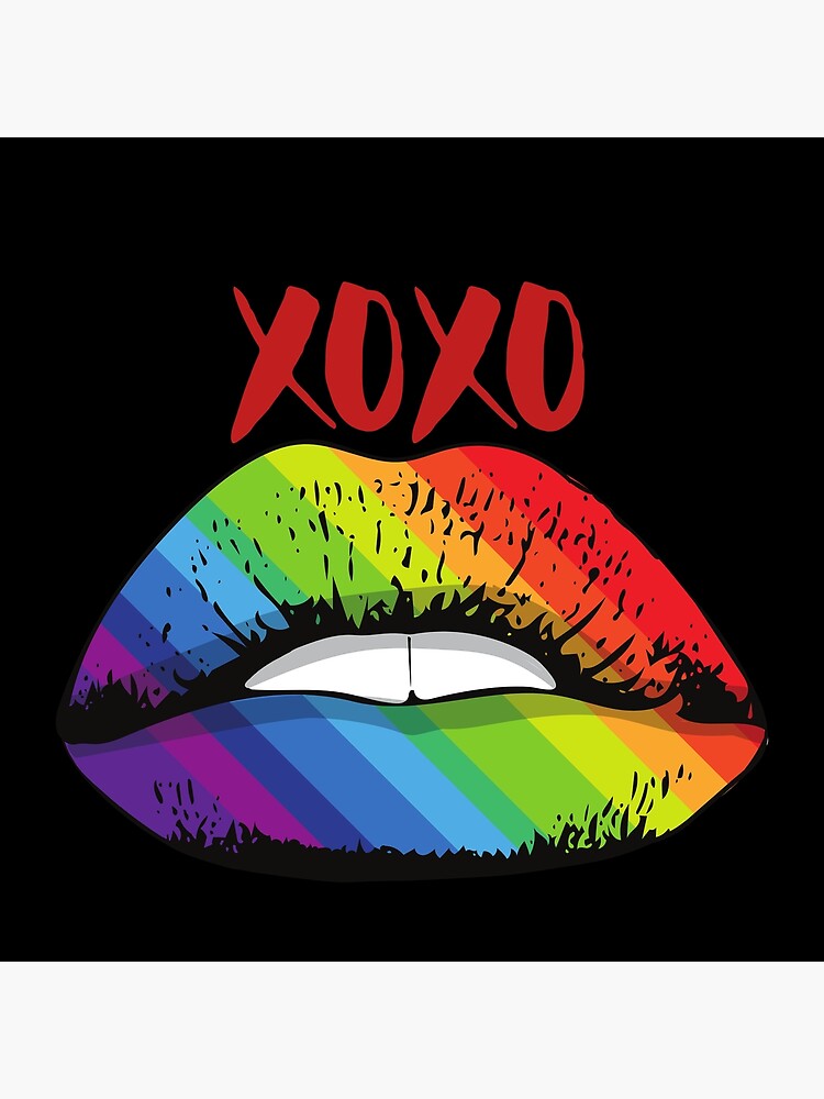 "Rainbow lipstick XOXO lips kiss" Poster by TrishEqDesign Redbubble