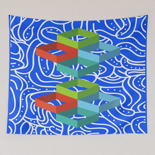 Item preview, Squiggles with Geometrics - a striking design - modern and fun.. designed and sold by JOHNC1.