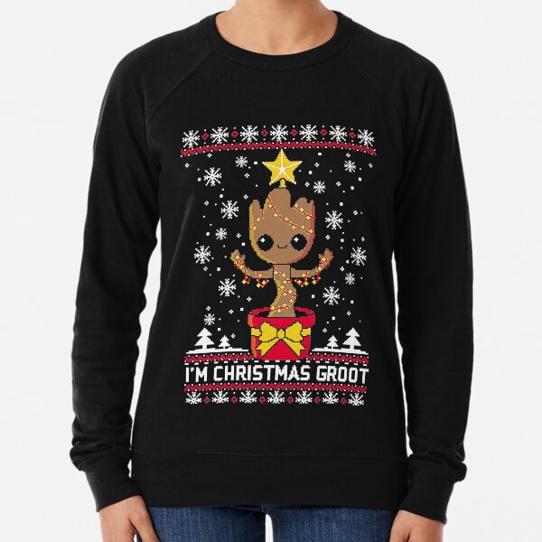 Christmas groot ugly sweater T-Shirt Lightweight Sweatshirt