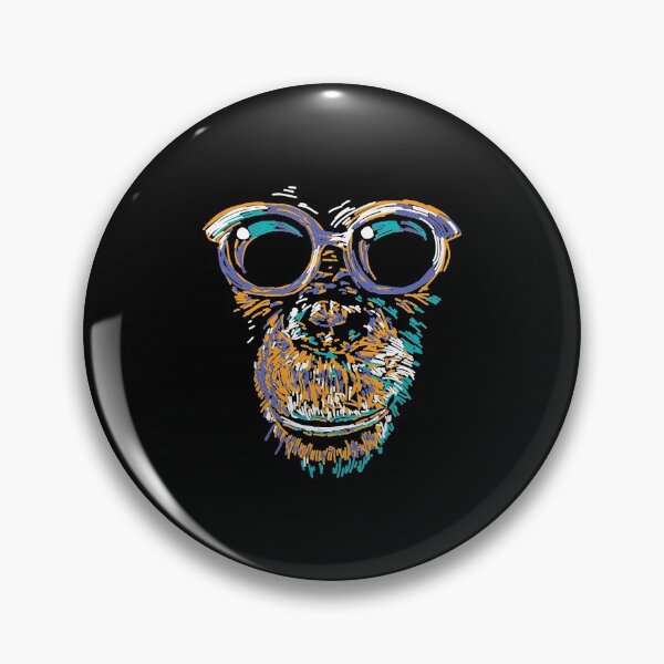 Item preview, Awesome Monkey With Glasses Face Animal Lover Cool Primate T-Shirt designed and sold by CharlieWarren.