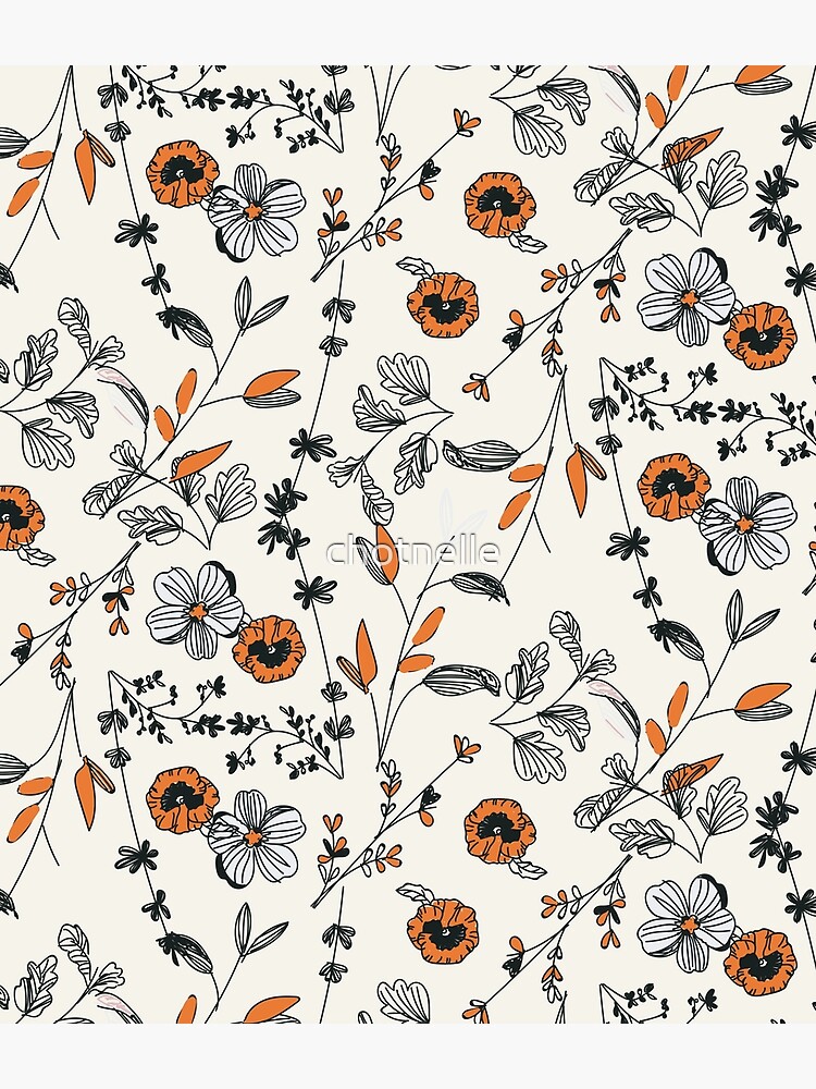 Orange Flower Pattern by chotnelle
