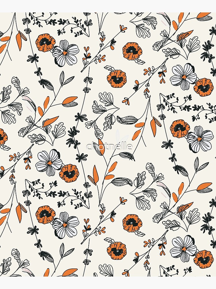 Orange Flower Pattern by chotnelle