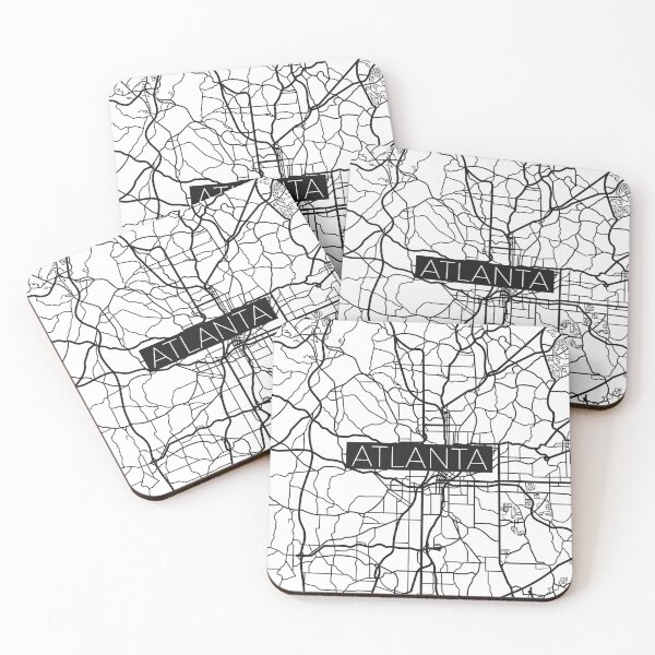 Item preview, Atlanta Street Map Black and White Transparent designed and sold by HelloGentry.