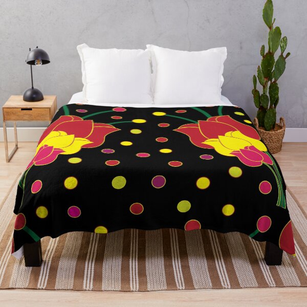 Item preview, Red Yellow Pink Lotus and Daffodil Pattern designed and sold by Nisha Prabhu.