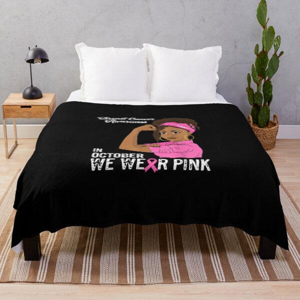 Item preview, In October We Wear Pink Black Girl Breast Cancer Awareness T shirt designed and sold by qrduubp320.