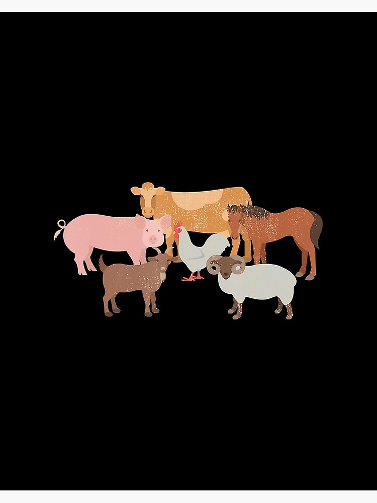 Cute Farm Animals Cow Pig Chicken Horse Sheep And Goat Tee Cute Farm Animals Cow Pig Chicken Horse Sheep And Goat Tee