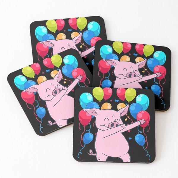 Item preview, Cute Pig Dabbing at Children Birthday with Balloons T-Shirt designed and sold by GrahamWalsh.