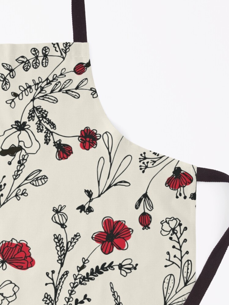Alternate view of Red Flower Pattern Apron
