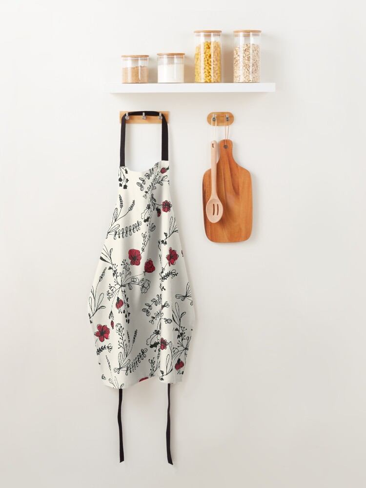 Alternate view of Red Flower Pattern Apron