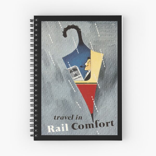 Item preview, Travel in rail comfort retro poster designed and sold by CorasPosters.