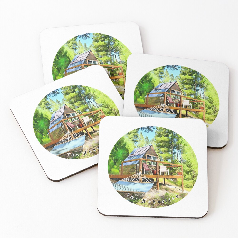 The Hohnstead - The Blind Cabin in watercolor  Coasters (Set of 4)