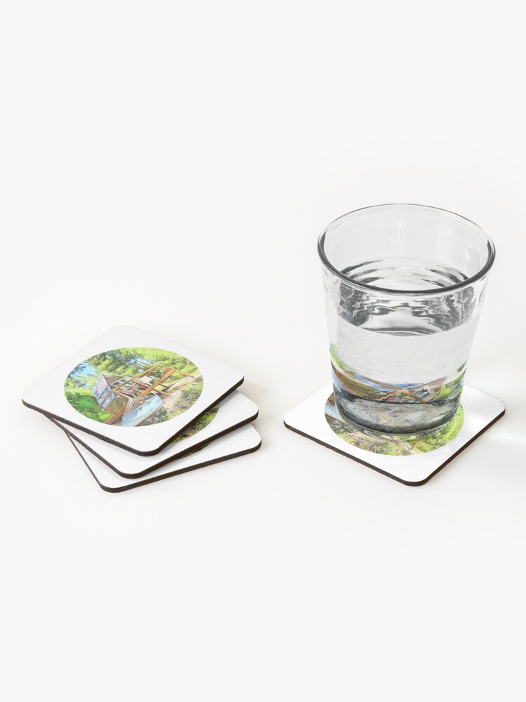 Alternate view of The Hohnstead - The Blind Cabin in watercolor Coasters (Set of 4)