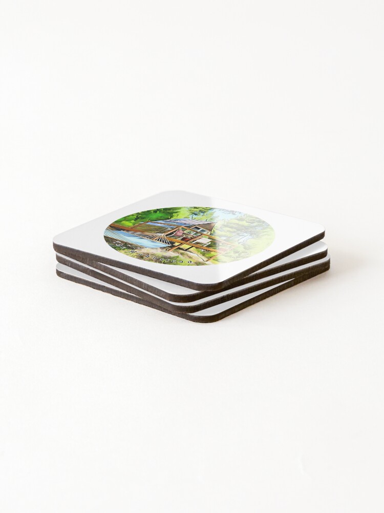Alternate view of The Hohnstead - The Blind Cabin in watercolor  Coasters (Set of 4)