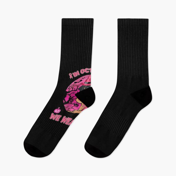 Item preview, In October We Wear Pink Dachshund Breast Cancer Halloween T shirt designed and sold by qrduubp320.