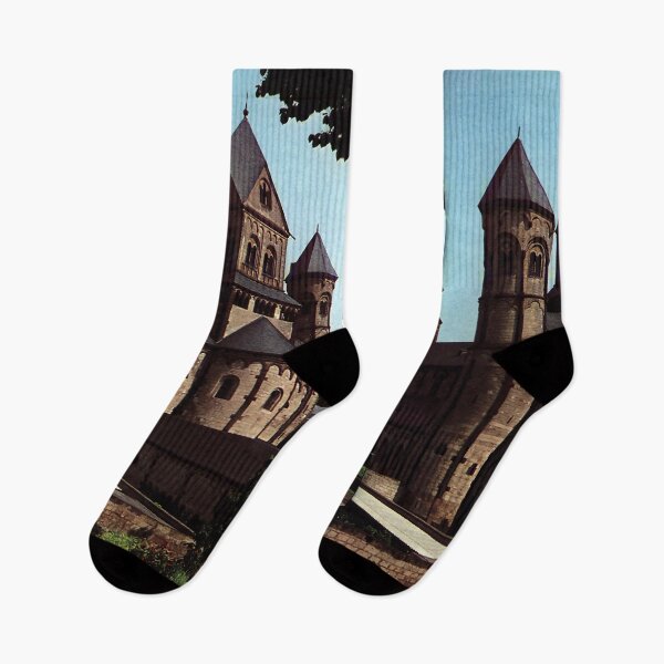 Item preview, Abteikirche Maria Laach retro poster designed and sold by CorasPosters.