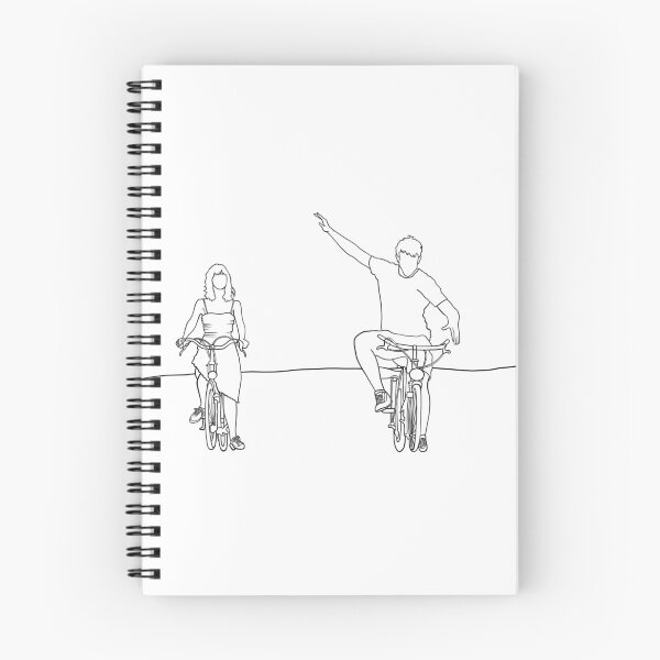 Artikelvorschau, Normale Menschen – Connell und Marianne – Sally Rooney – Strichzeichnung – Urlaubsszene mit dem Fahrrad entworfen und verkauft von Sinead Ashcroft.