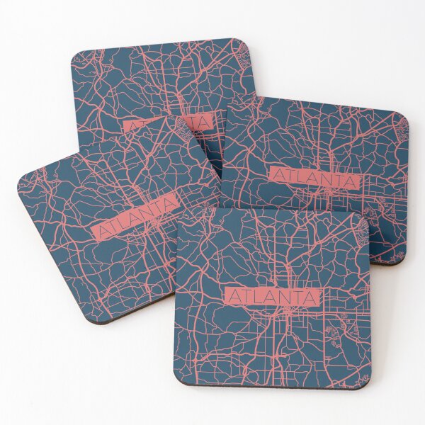 Item preview, Atlanta Street Map Pink and Blue designed and sold by HelloGentry.