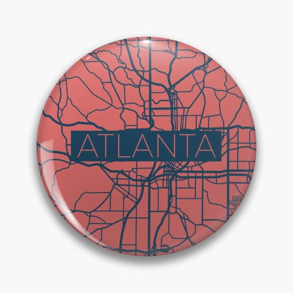 Item preview, Atlanta Street Map Blue and Pink designed and sold by HelloGentry.
