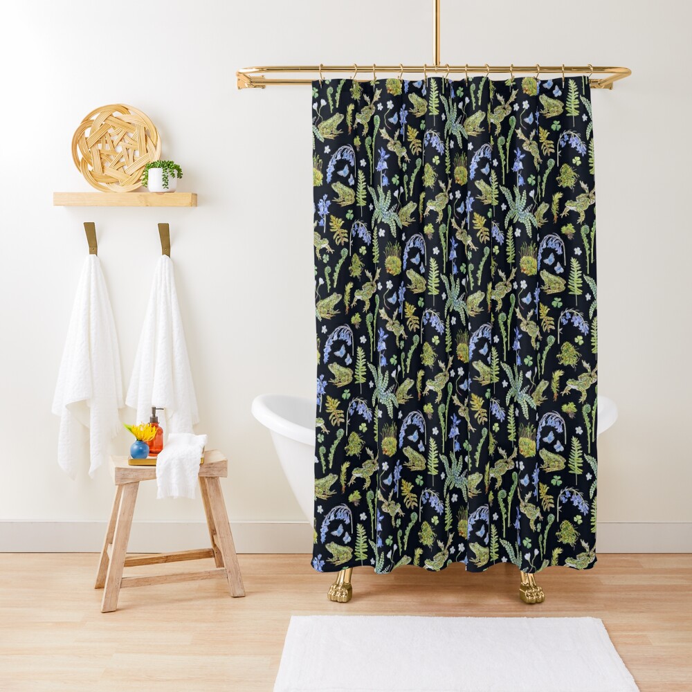 Disover Frolicking Frogs and Ferns | Shower Curtain