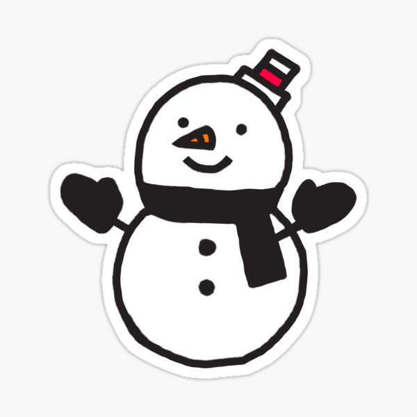 Cute Snowman with Hat, Gloves and Scarf Sticker