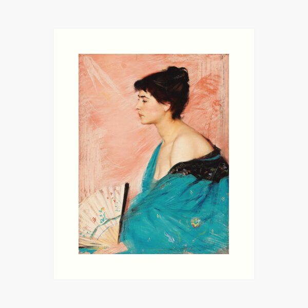 Artikel-Vorschau von Richard Bergh (Schweden, 1858-1919) – Dame mit Fächer 1883, designt und verkauft von DejaVuStudio.