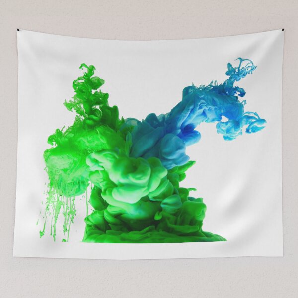 Item preview, ink in water green blue abstract background smoke isolated	 designed and sold by MarketVisionAV.