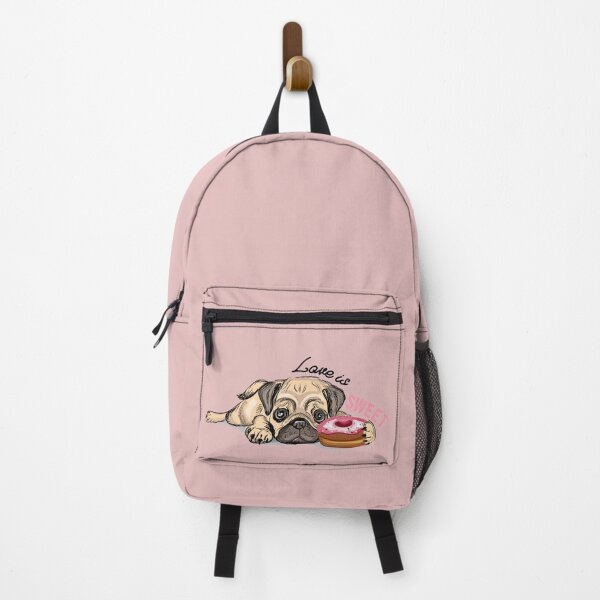 Item preview, puppy Pug with a pink donut designed and sold by LanaGord.