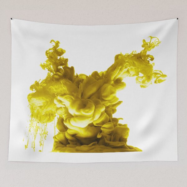 Item preview, ink in water yellow abstract background smoke isolated	 designed and sold by MarketVisionAV.