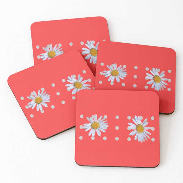 Item preview, grey dot daisy transparent red background designed and sold by miaterinka.