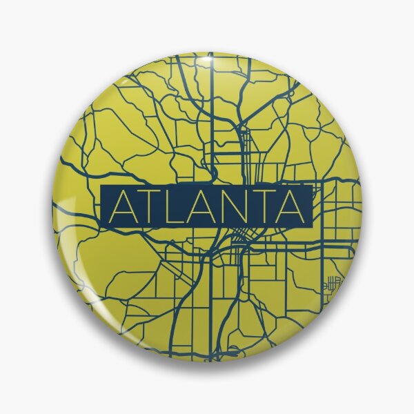 Item preview, Atlanta Street Map Blue and Yellow designed and sold by HelloGentry.