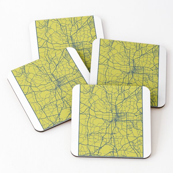 Item preview, Atlanta Street Map Blue and Yellow designed and sold by HelloGentry.