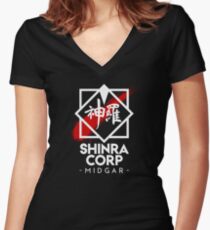 Shinra Corp - Midgar Women's Fitted V-Neck T-Shirt