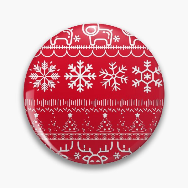 Item preview,  Cute Christmas Reindeer, Trees & Decorations on Christmas Red Background designed and sold by Gifty-Designs.