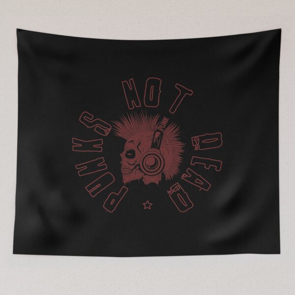 Item preview, Punks Not Dead Mohawk Skull Mohican Punk Rock Vintage designed and sold by h44k0n.