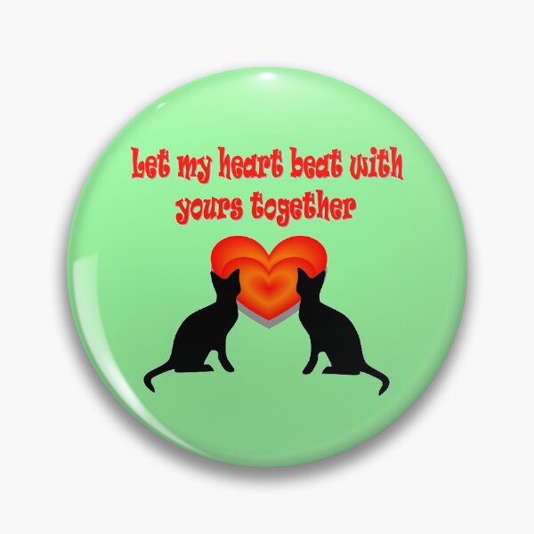 Item preview, Let my heart beat with yours together, a pair of cats designed and sold by helenkaiy.