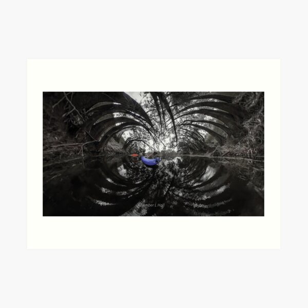Kayaking among triffids Art Print