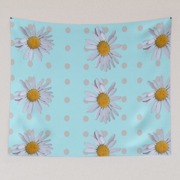 Item preview,  grey dot daisy transparent blue background designed and sold by miaterinka.