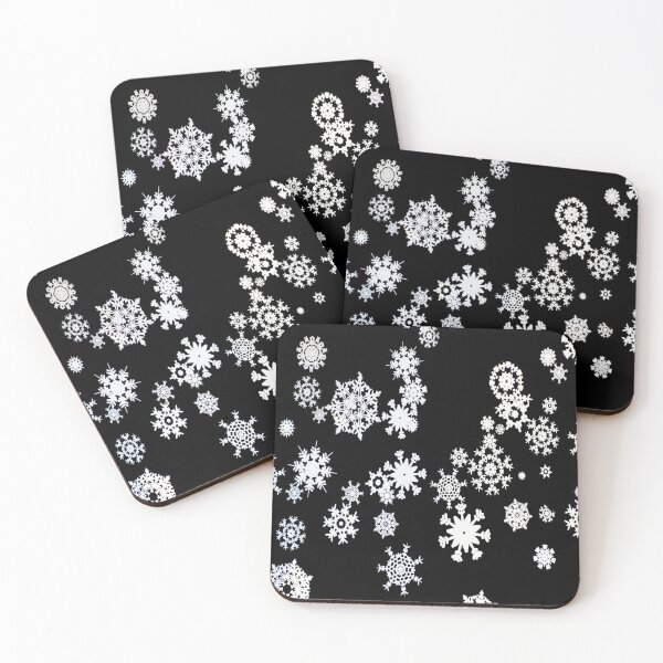 Item preview, White Winter Snowflakes on Black designed and sold by AlteredAtelier.