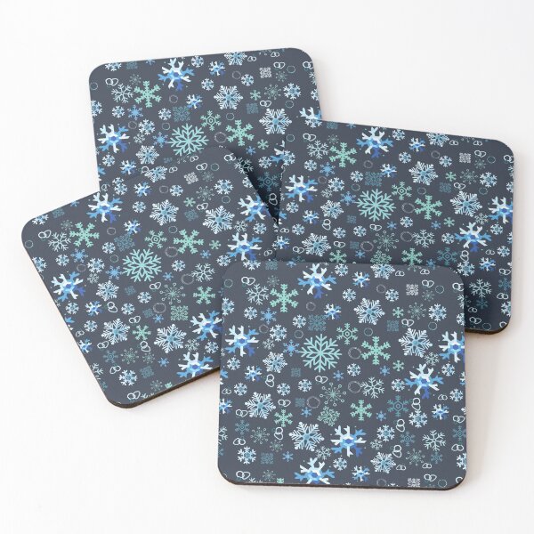 Item preview,  Cute Christmas Snowflakes& Decorations on Dark Blue Background designed and sold by Gifty-Designs.