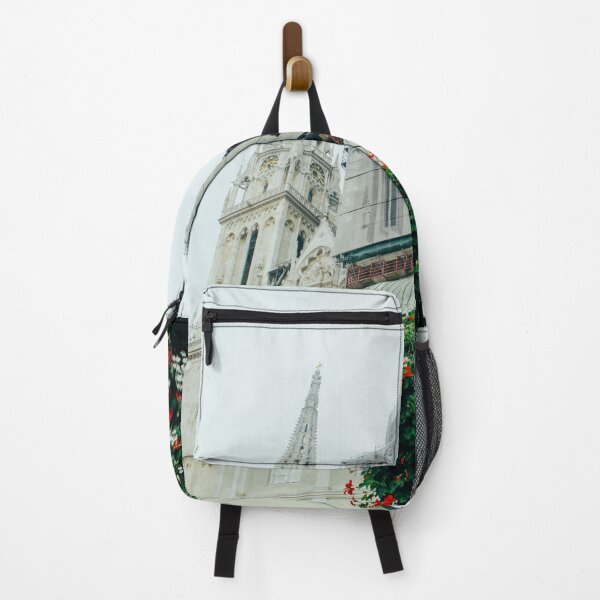 Item preview, Angled view of Zagreb's Cathedral in a cloudy day designed and sold by Carmen Jost.