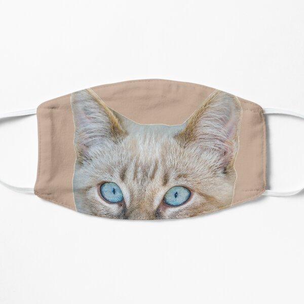 Peeking Cat with Baby Blue Eyes Flat Mask