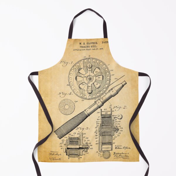 Item preview, Fishing reel 1906 patent anrique designed and sold by InkedArtPrints.
