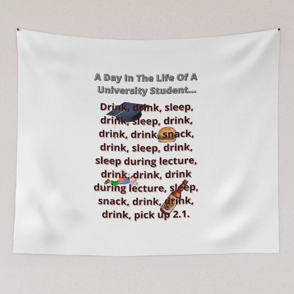 Item preview, A Day In The Life Of A University Student designed and sold by Yesmalady.