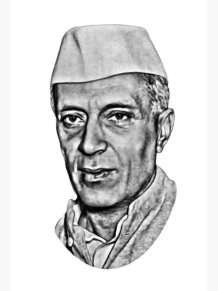 Vintage Jawaharlal Nehru Portrait Painting Drawing Pencil Sketch By  Dilipkumar