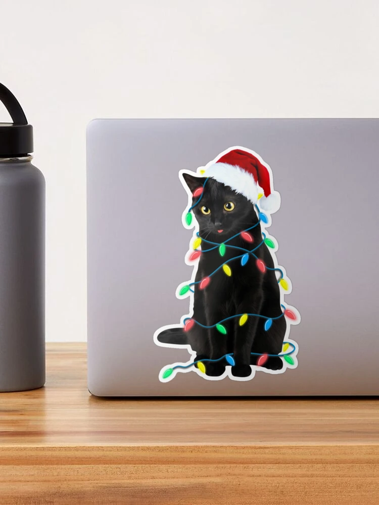 Christmas Cat, Light Cat, Christmas Lights Cat, Light up Kitty, Cat in  Lights, DIY, Craft, Blank, Keychain, Badge Reel, Phone Grip 