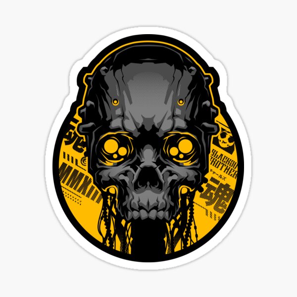Cyber Skull Sticker